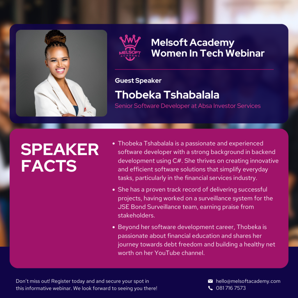 Melsoft Academy's Women in Tech Webinar: Inspiring Stories and Empowering Futures