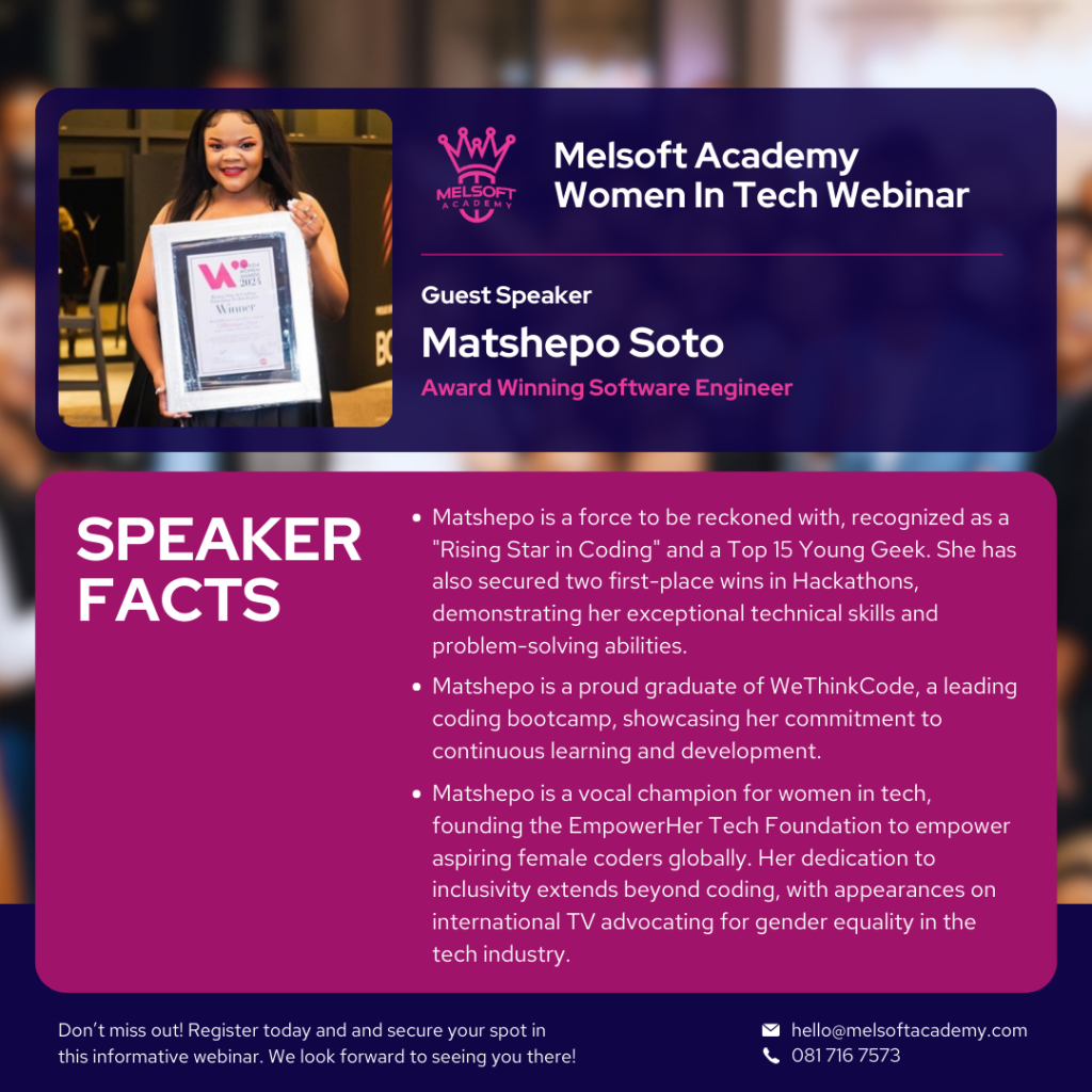 Melsoft Academy's Women in Tech Webinar: Inspiring Stories and Empowering Futures